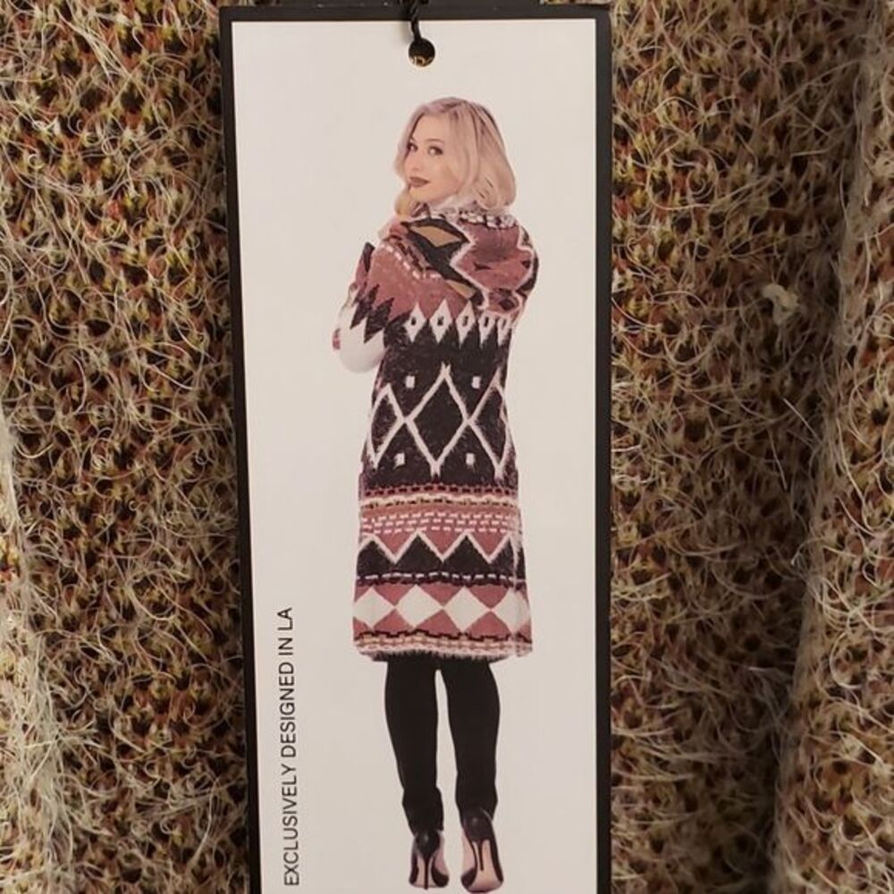 MaxSport super soft hooded Aztec boho coatigan cardigan sweater size‎ large - Picture 8 of 16